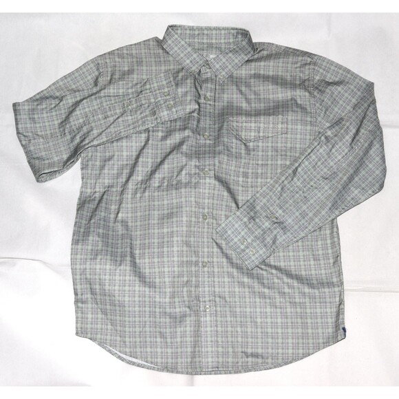 Huk Tide Point Performance Men's Long Sleeve Button Down Gray Shirt‎ Size Large - Picture 1 of 10